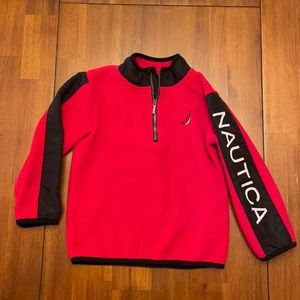 Nautica red long sleeve zip up pull over 4T